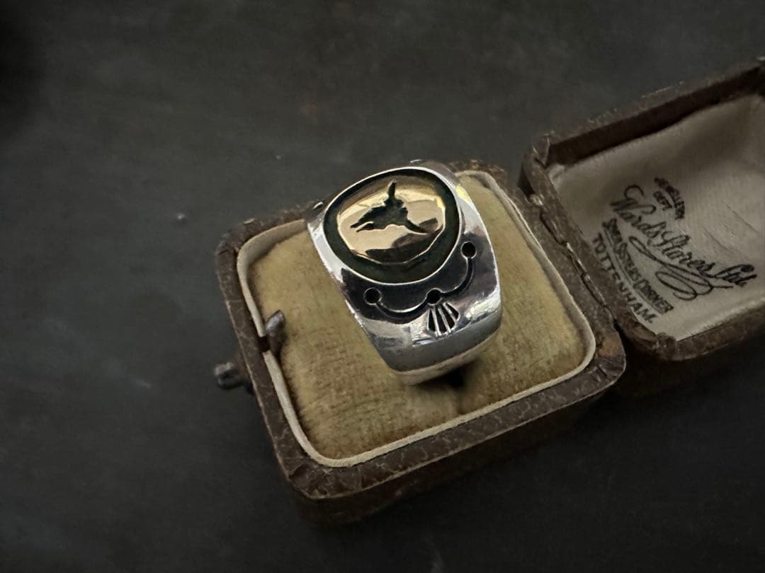 希少　激渋　アンティーク　ヴィンテージ　リング　925 シルバー バッファロー