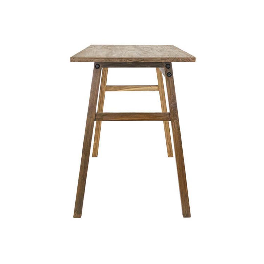 WTWチーク木製テーブル机作業デスク◆幅110木目ナチュラル素材アンティーク男前