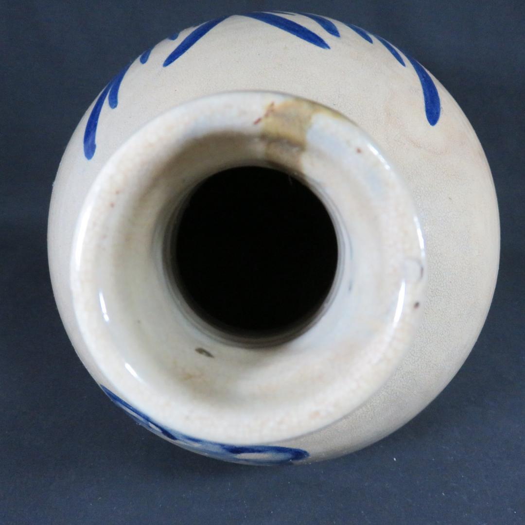 壺 大徳利 染付 窯傷 貫入 民芸 草 ブドウ 古道具 花瓶 - メルカリ