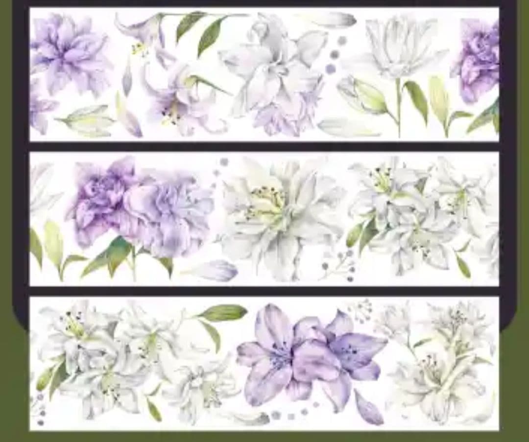 巻売 601☆ 海外 マスキングテープ マステ PET 花 薔薇 人物 虹光