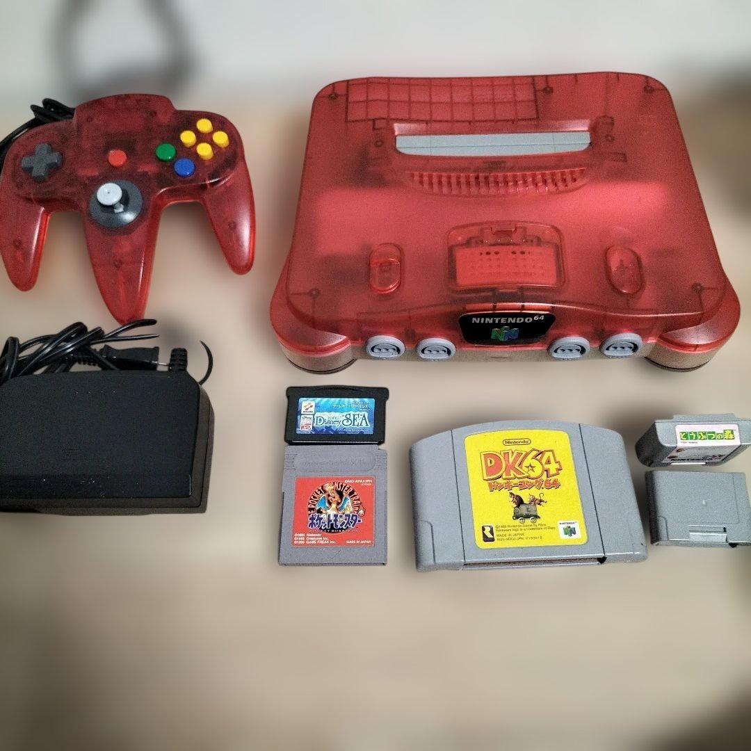 【動作確認済】ニンテンドー６４ 本体 NINTENDO 64 クリアレッド