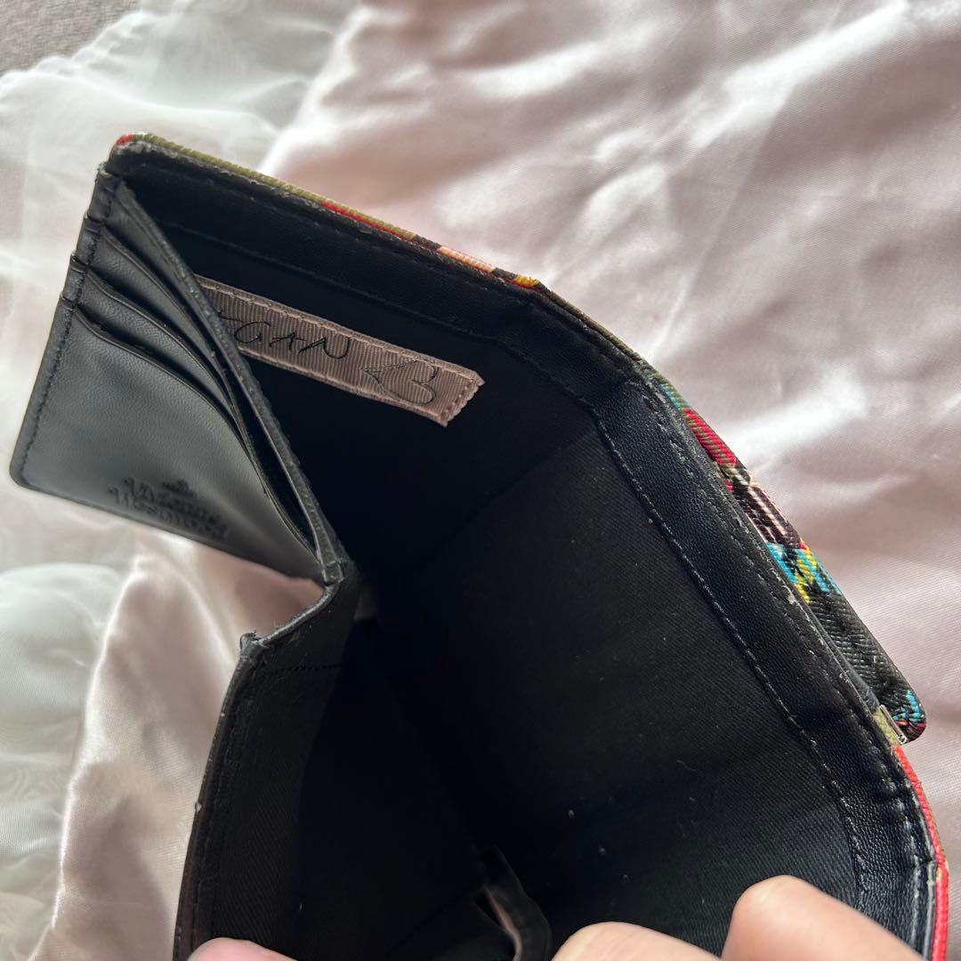 レア ◇ Vivienne Westwood 財布：三折り＋がま口 緑チェック柄