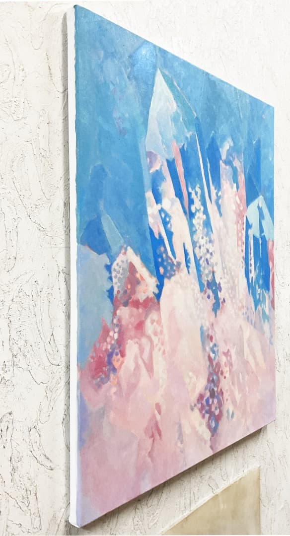 絵画 860 油絵/抽象画風/自然の造形/天然水晶/P15号 - メルカリ