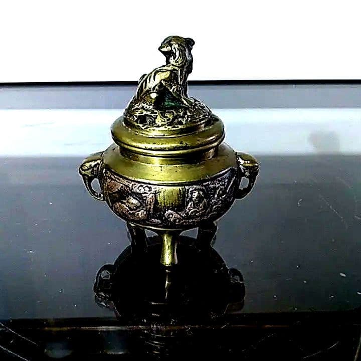 真鍮製香炉 アンティーク 美術品 置物 骨董品 レトロ - メルカリ