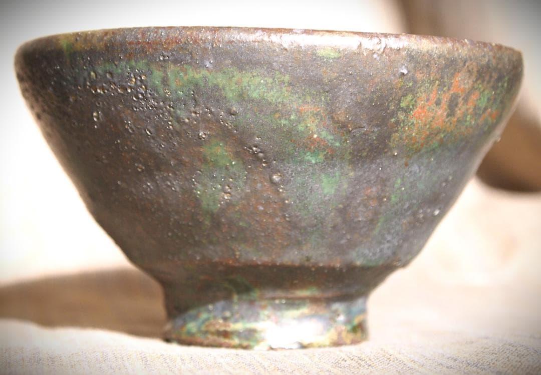 人気作家☆加地学【師：森岡成好】☆窯変黒茶碗C