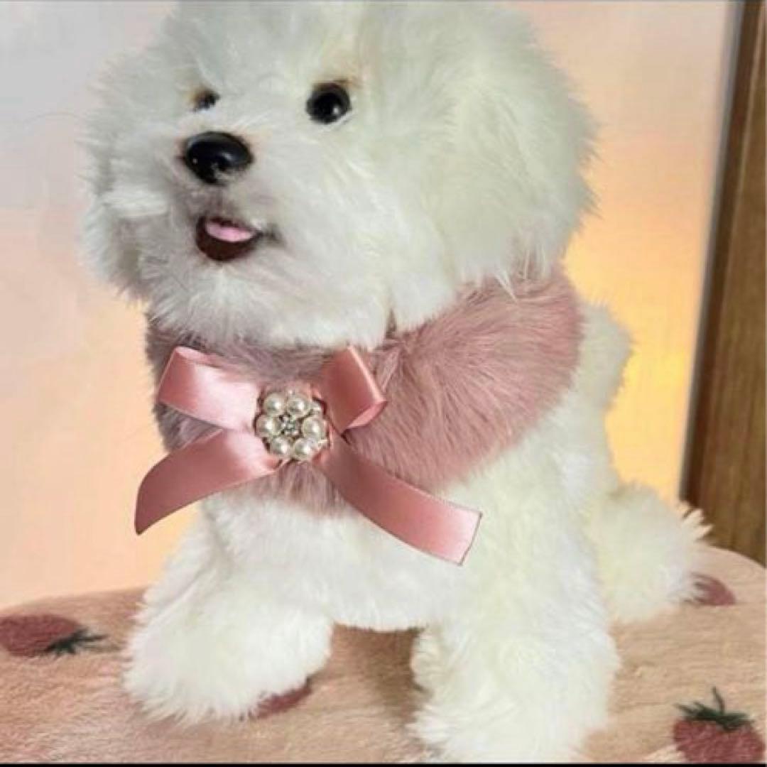 1434.わんこファースヌード つけ襟マフラー ハンドメイド 犬服