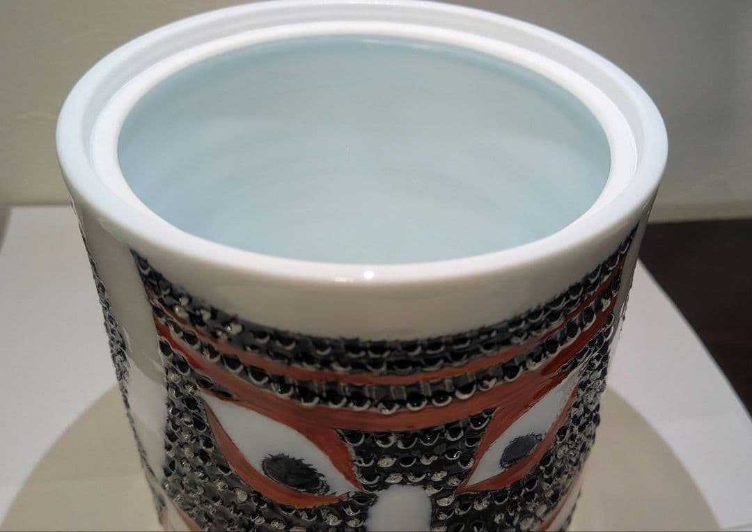 長野恵之輔』隈取文 水指 有田焼 歌舞伎 守静坊窯 茶道具 共箱くまどり