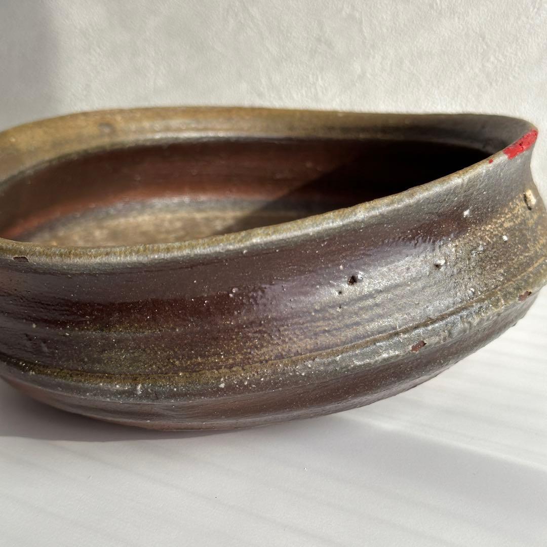 原田拾六  備前 皿 鉢 牡丹餅 共箱 直しあり