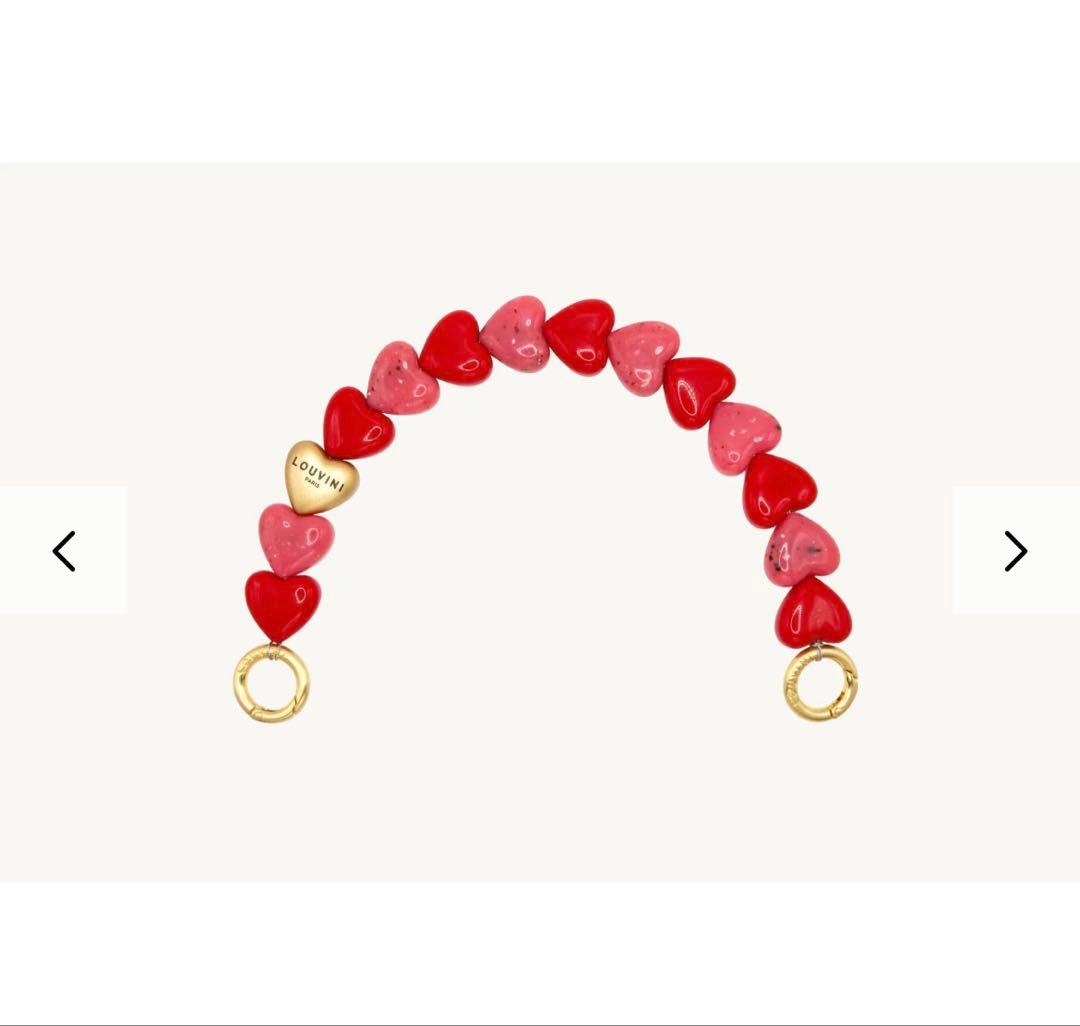 LOUVINI ハート型ビーズストラップ