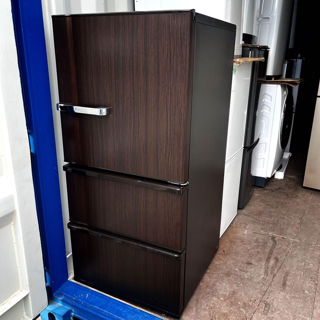 取付無料！AQUA旬鮮チルド・自動製氷搭載！木目調ブラウン3ドア冷蔵庫