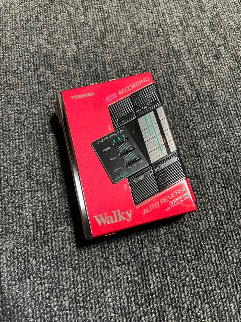 TOSHIBA】東芝Walky KT-RS30 カセットプレーヤー レッド 【TOSHIBA