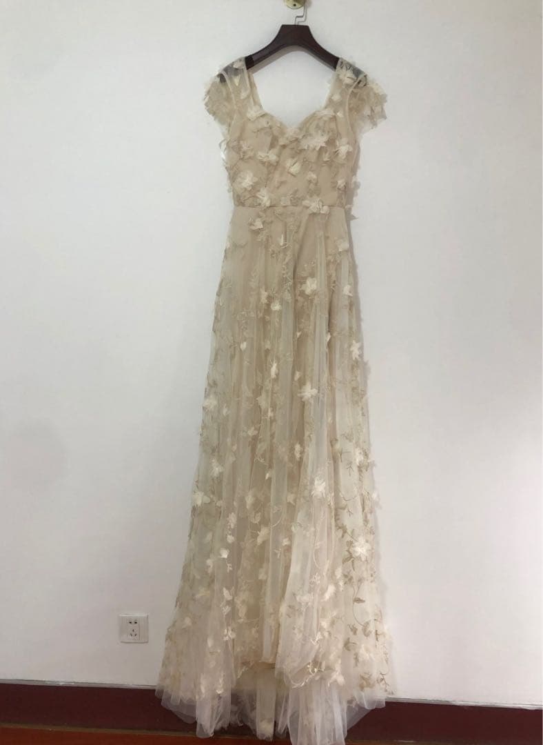 フラワーレース バックVドレス（W245）