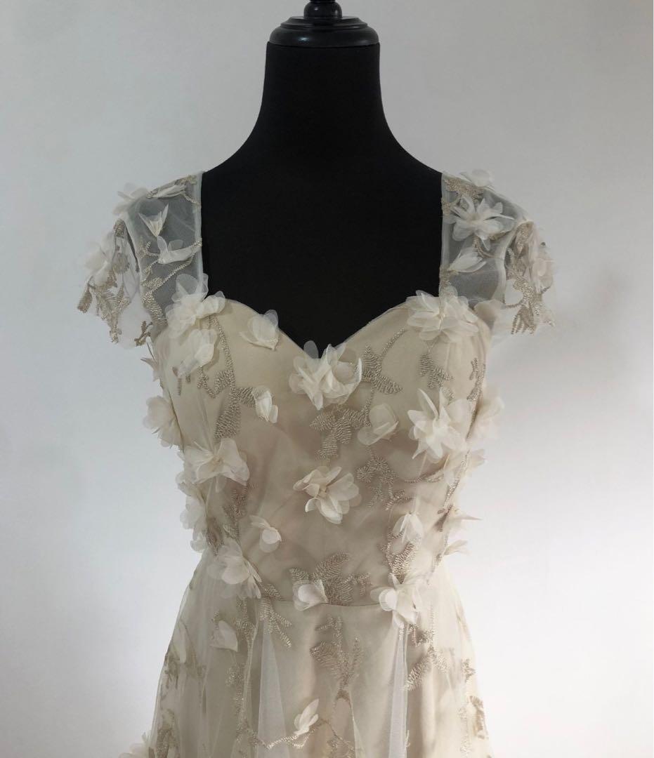 フラワーレース バックVドレス（W245）