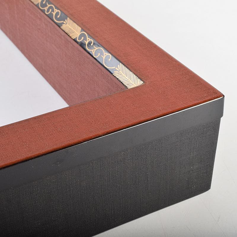 Bambi茶道具　上杉満樹作　松唐草蒔絵　炉縁　共布共箱　C　R9471B