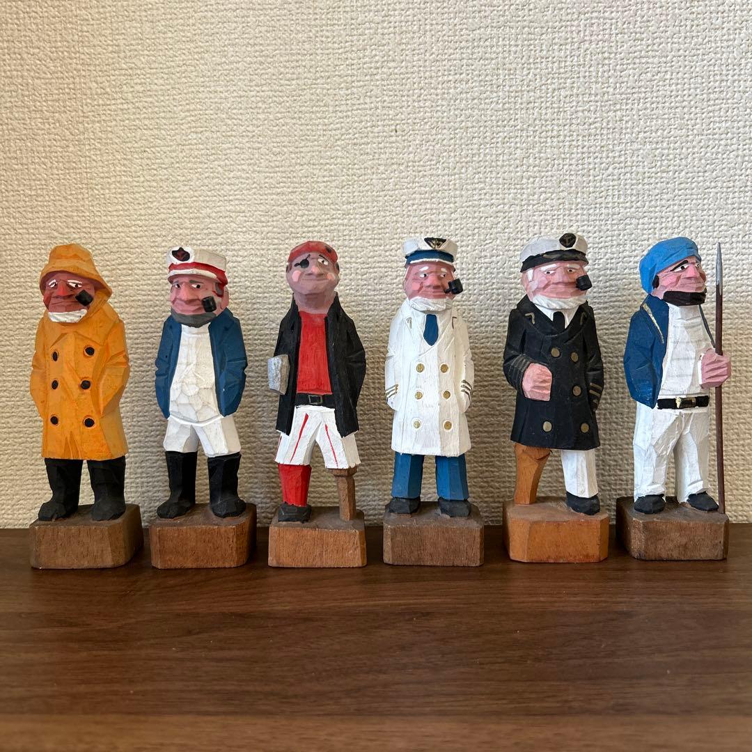 マドロス人形 木彫り 海賊 最終値下げ】ビンテージ 木彫り置物