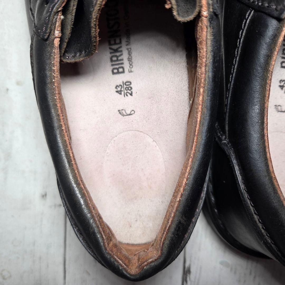 【良品】ビルケンシュトック パサデナ 43 チロリアン レザーシューズ ブラック