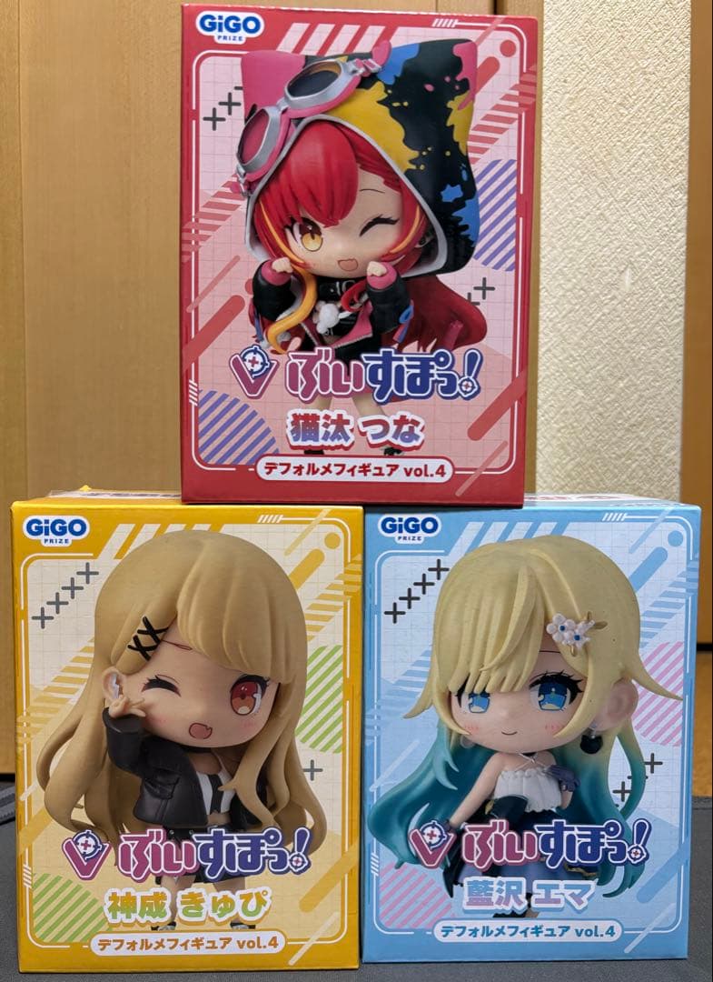 GIGO限定 ぶいすぽっ！ 神成きゅぴ 藍沢エマ 猫汰つな フィギュア-正規