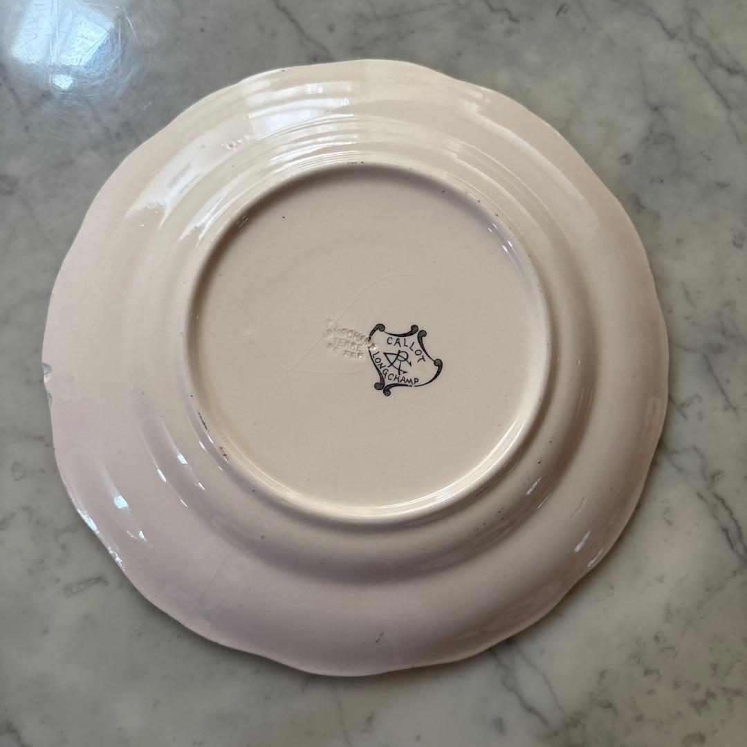 フランス アンティーク ロンシャン 古いプレート 花リム