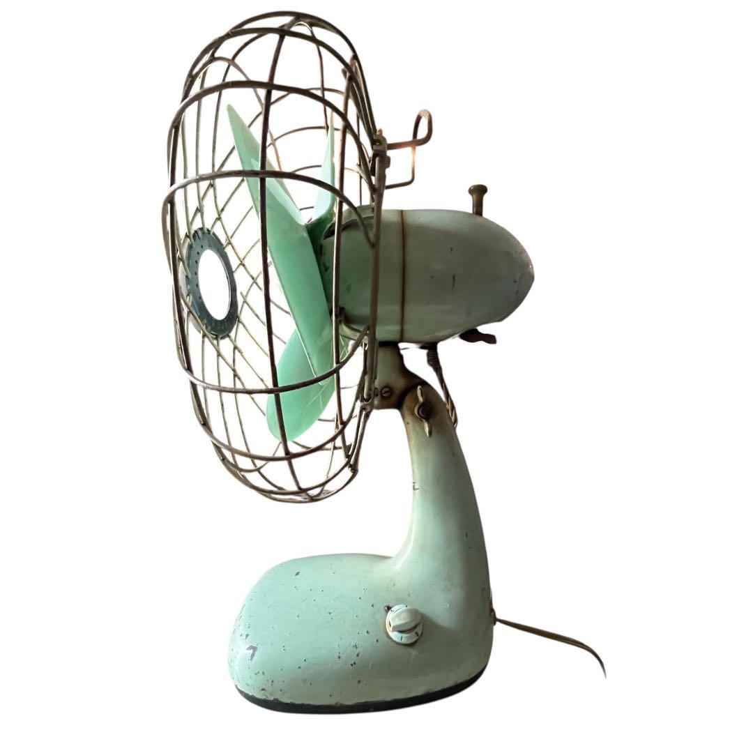 扇風機　三菱　卓上　レトロ　インテリア　かわいい　薄緑