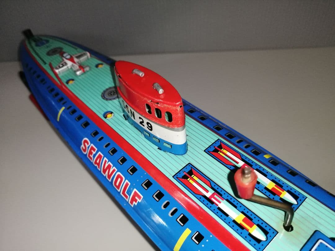 シーウルフ潜水艦　クランクフリクション　ブリキ　ヨネザワ玩具　日本製