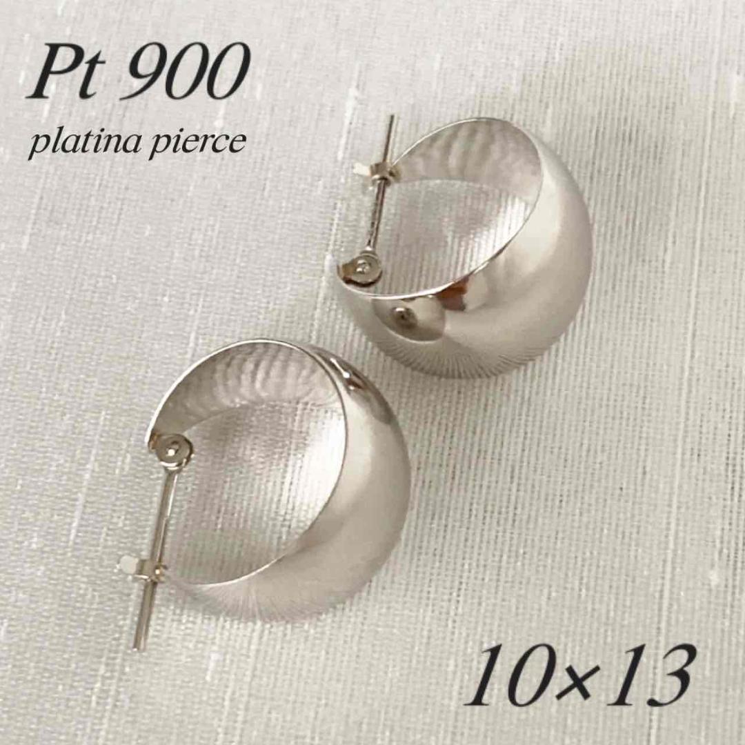 ファッションファッション - プラチナ【10×13mm 月甲フープピアス