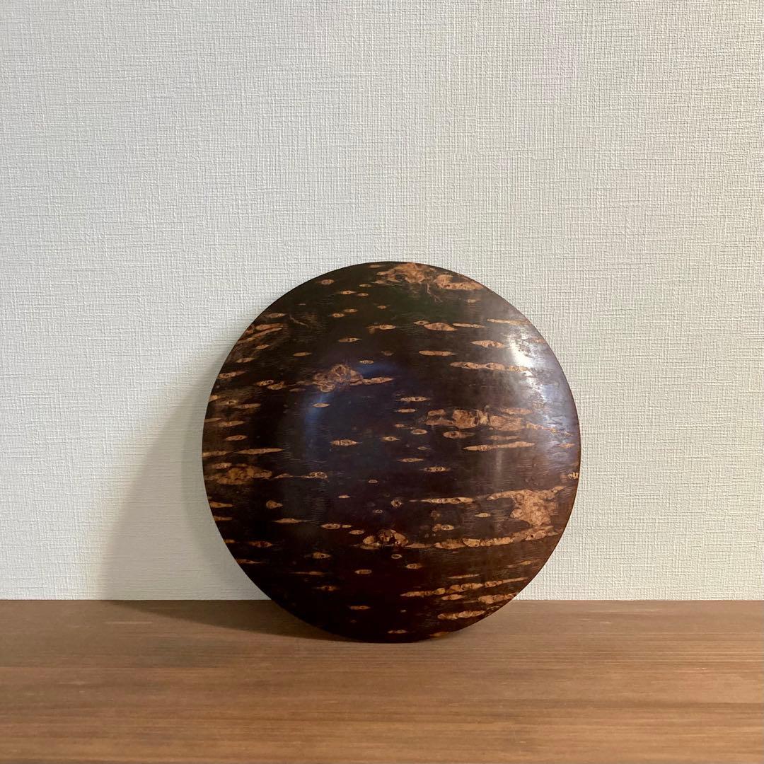 工芸品2点セット】茶道具 本漆塗り 天然木/桜皮細工 お盆 菓子