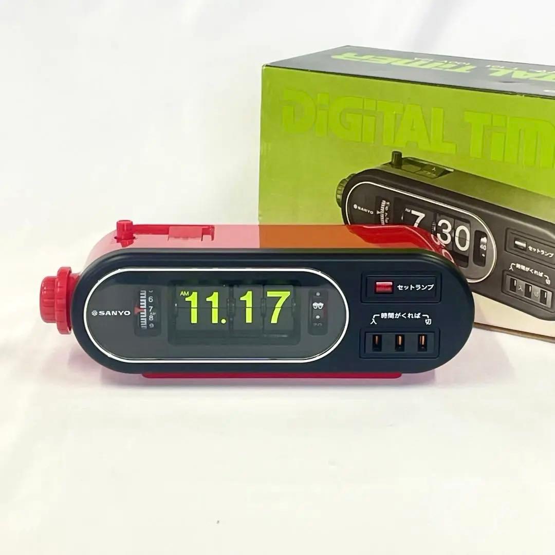 SANYO　サンヨー　デジタルタイマー時計　T101 レッド　パタパタ時計 SANYO サンヨー デジタルタイマー時計 T101 レッド パタパタ時計