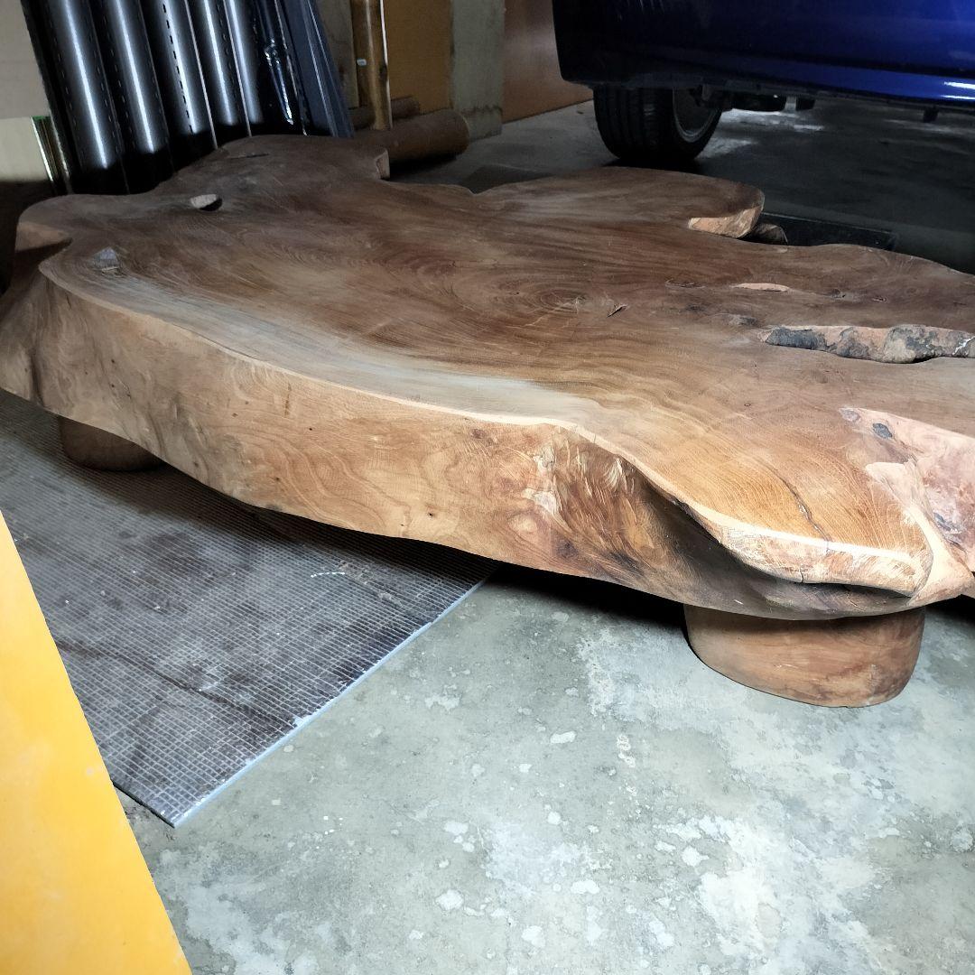 希少な一枚板☆佐渡のけやき無垢材ローテーブル