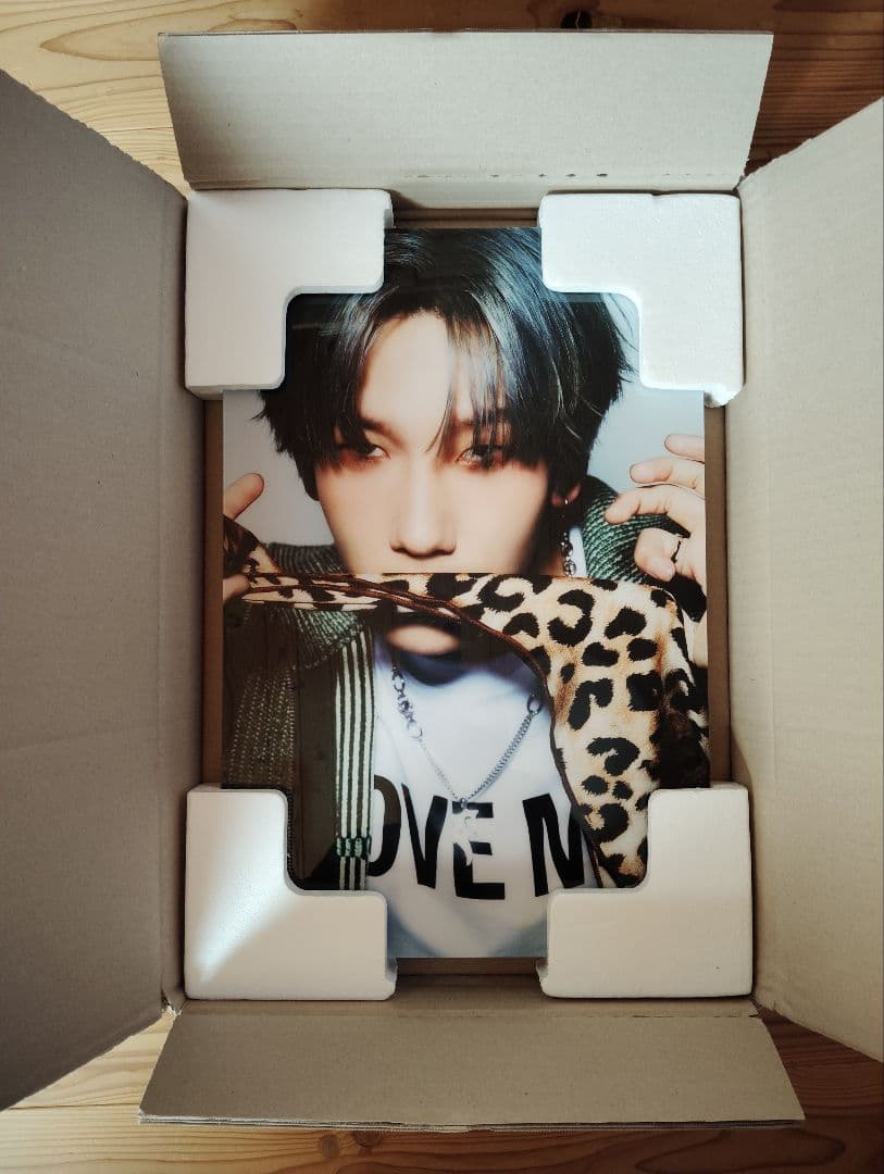 ボイプラ 当選品 リズハオ フォトフレーム 鏡＆フォトフレーム 2面 L判/チェキ ブラック | 木製フレーム | フォト