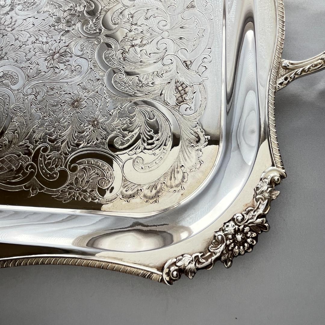 Viners】 ギャラリートレー 56cm 【シルバープレート】ハンドル 大型