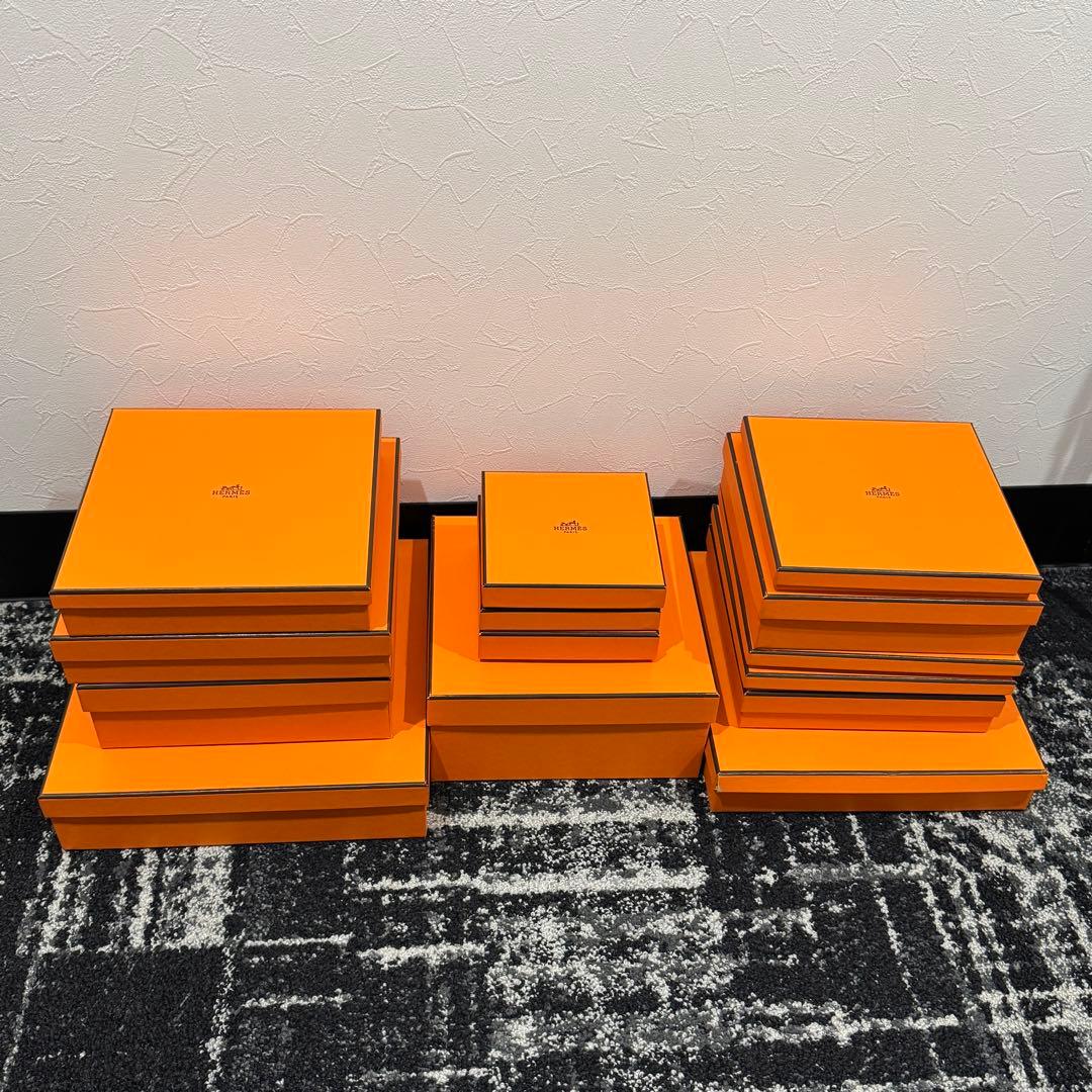32 HERMES エルメス オレンジ 空箱 14個セット - メルカリ