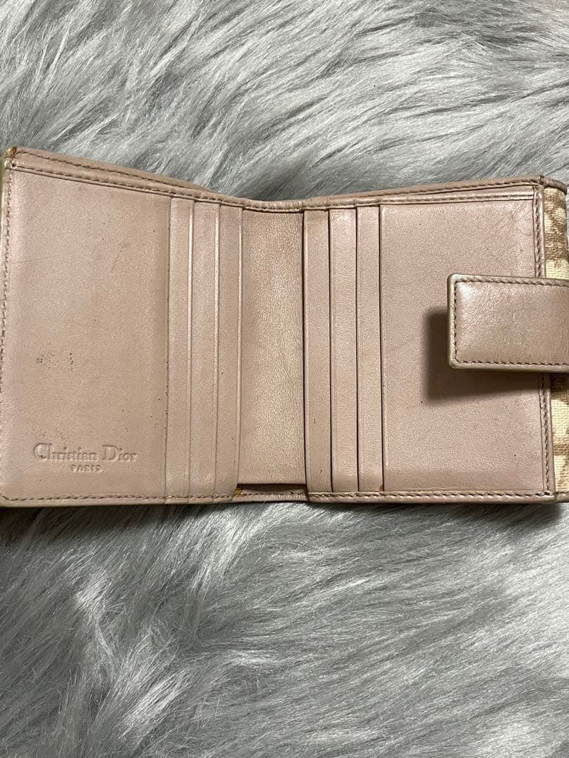 Dior トロッター リボン ベージュ 二つ折り 財布　 小銭入れ