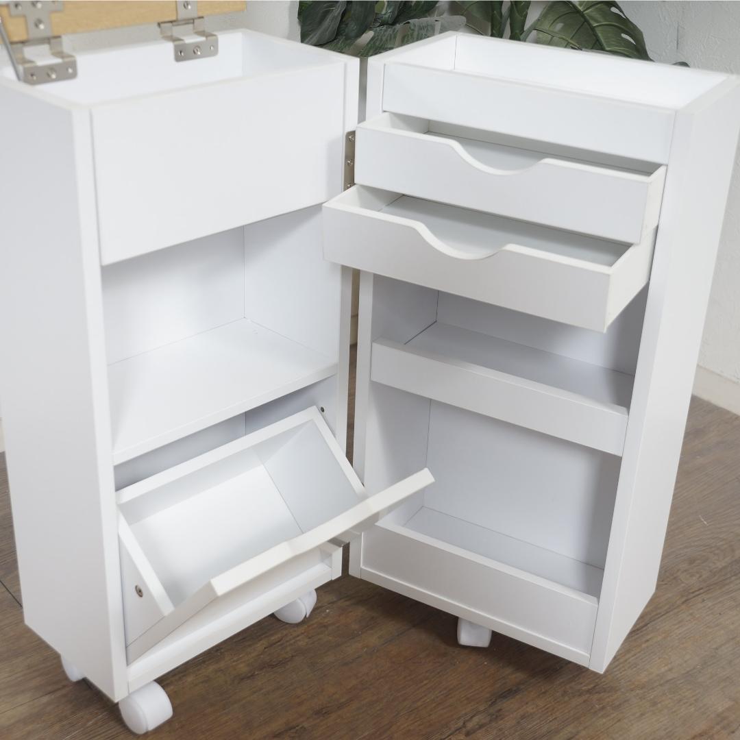 コスメワゴン　ミラー付き　コスメボックス　完成品