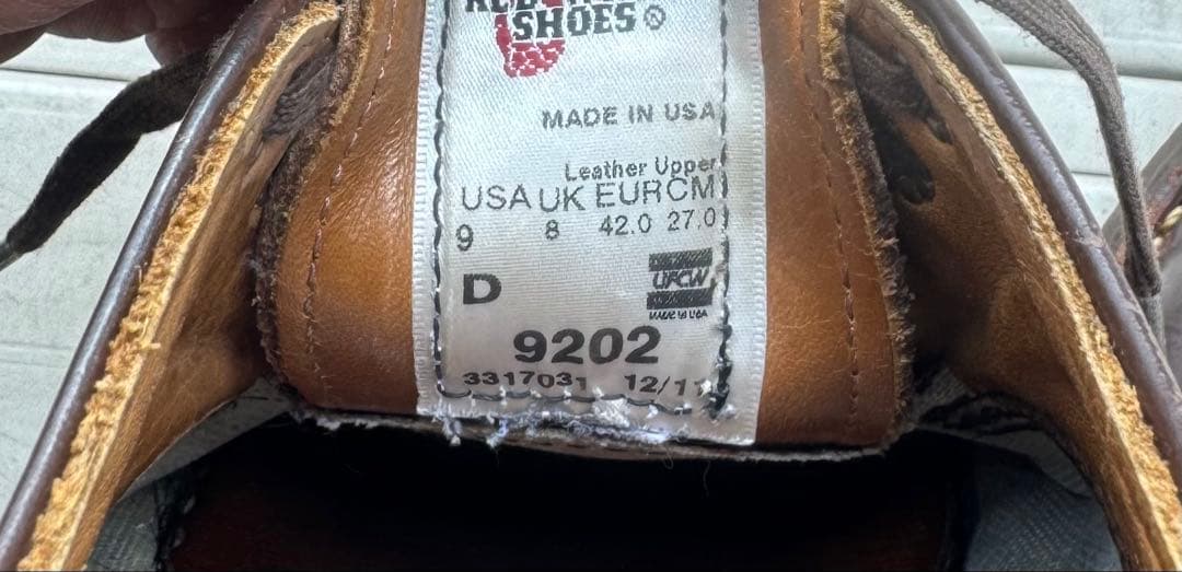 REDWING 9202 サイズ9 ガレージマン レッドウィング