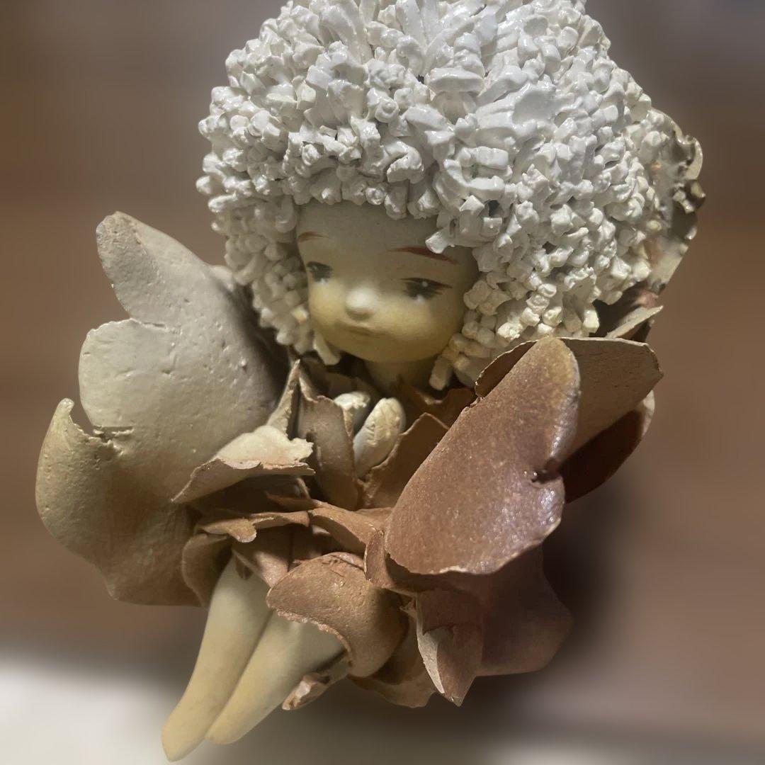 竹内祥子 陶器人形 妖精　アンティーク 創作人形作家 竹内祥子 森の妖精