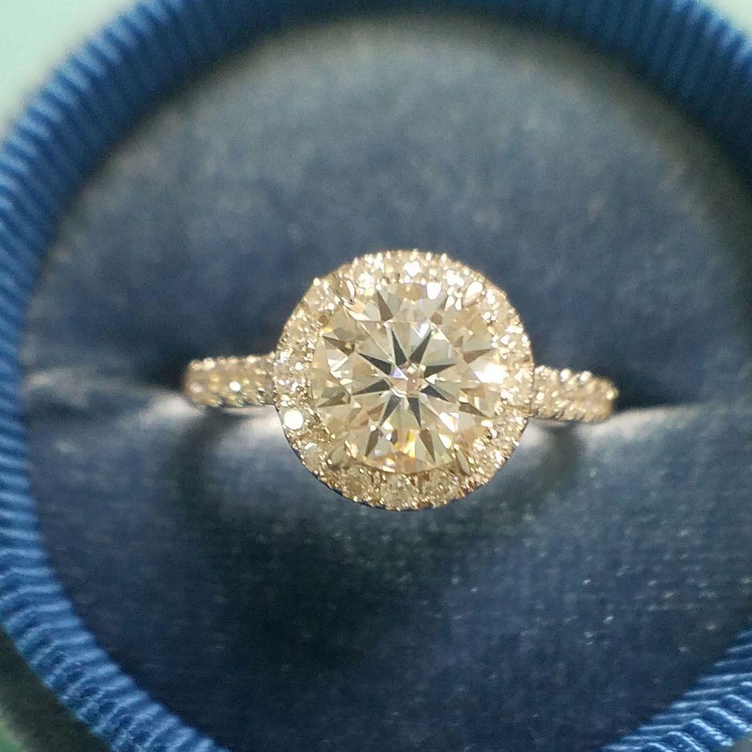 きなこ様専用！最高級モアサナイト ヘイローリングと100面カットピアス