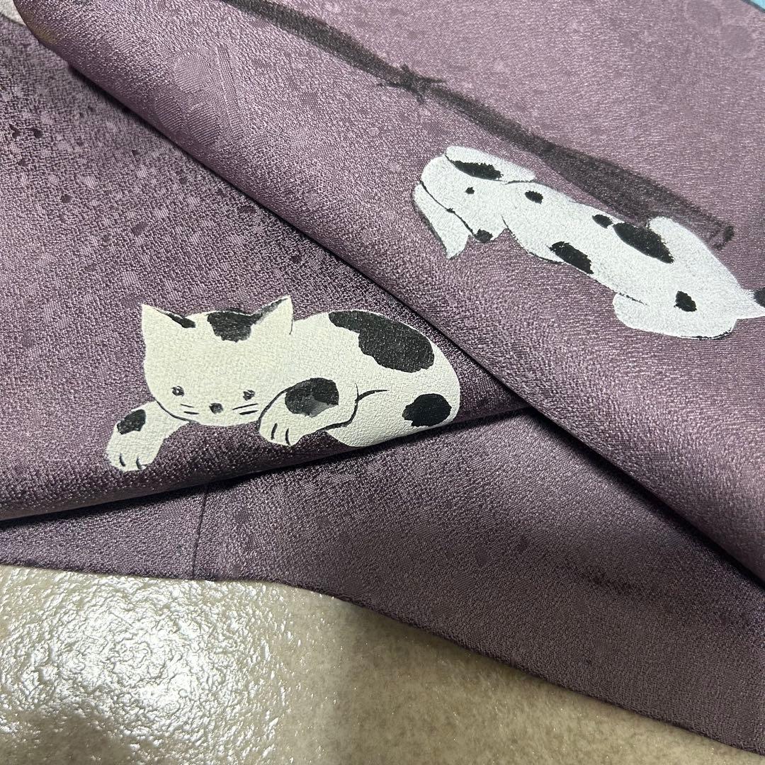 【 値下げ 】 一蔵謹製　八掛がオシャレ！　表もボーダーでオシャレな訪問着４１３