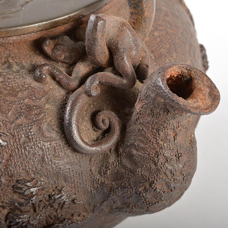 煎茶道具　亀文堂造　山水文　鉄瓶　鉄釜　H　R5170