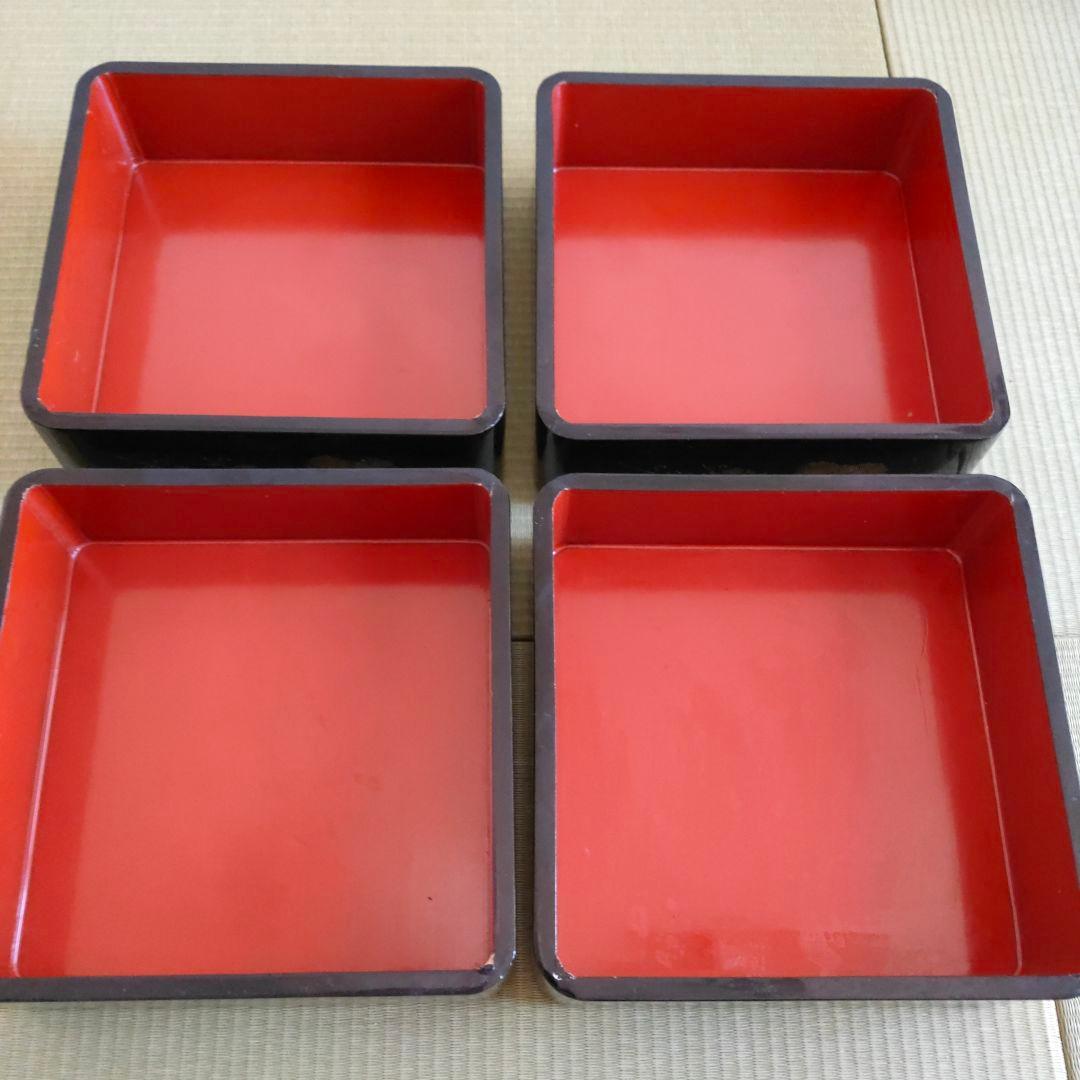 輪島塗　漆塗り重箱 4段　鳳凰柄の袱紗 風呂敷付き