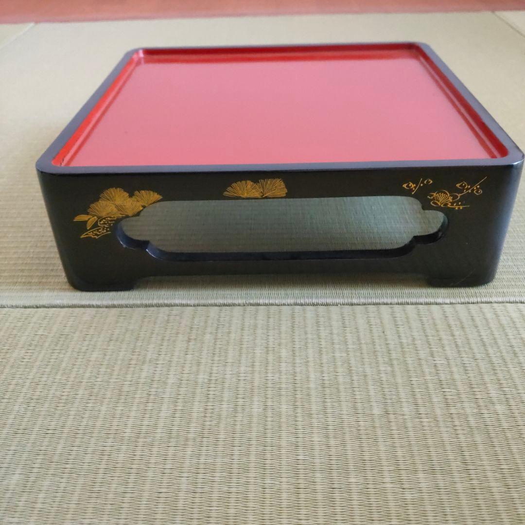 輪島塗 漆塗り重箱 4段 鳳凰柄の袱紗 風呂敷付き