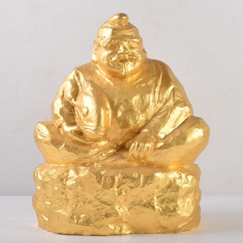 北村治禧作 古銅鍍金 福寿恵比寿像 限定130/400 共箱 M 8589A