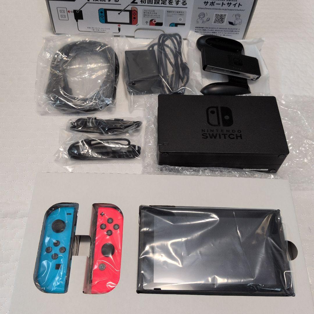 Nintendo Switch 本体 青/赤【初期化済】液晶保護フィルム付