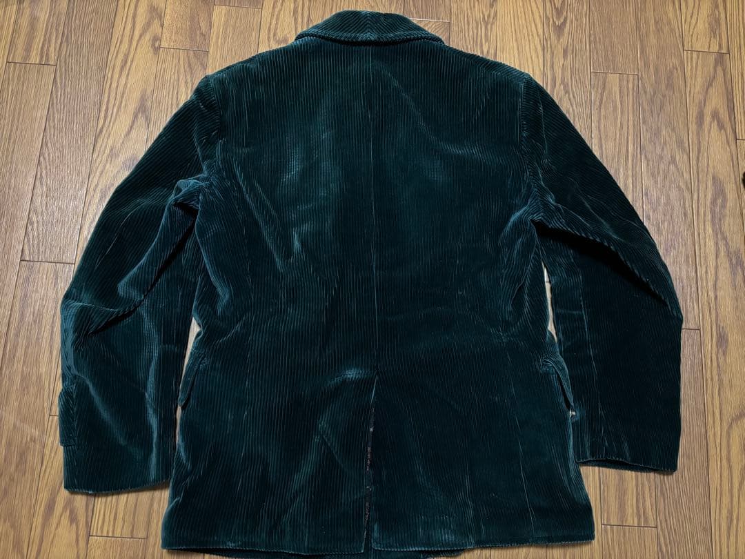 や*と様 フランスヴィンテージ 動物ボタン ハンティングジャケット グリーンコー