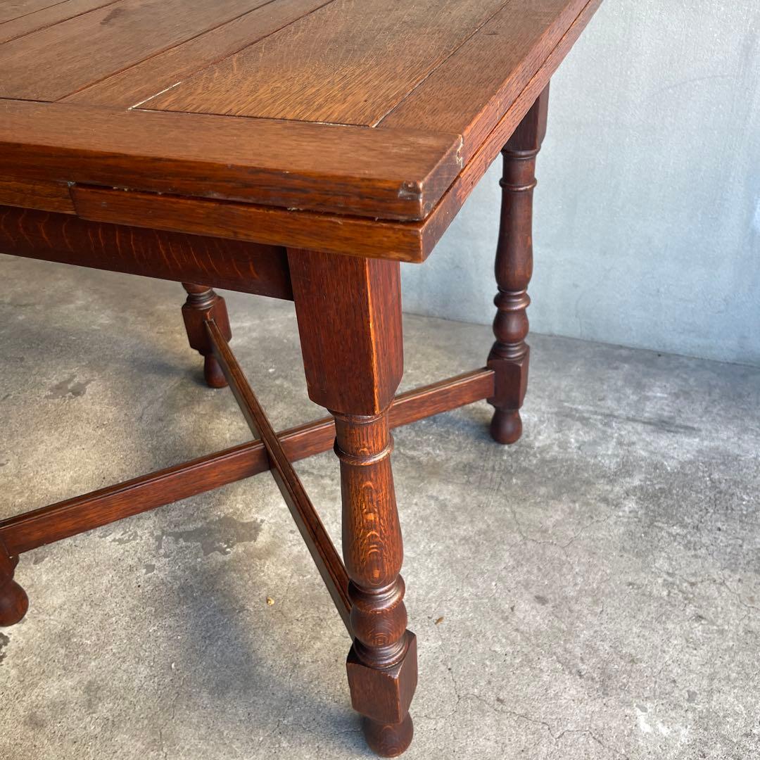 イギリス　オールドアンティーク家具 ドローリーフテーブル 拡張テーブル　オーク