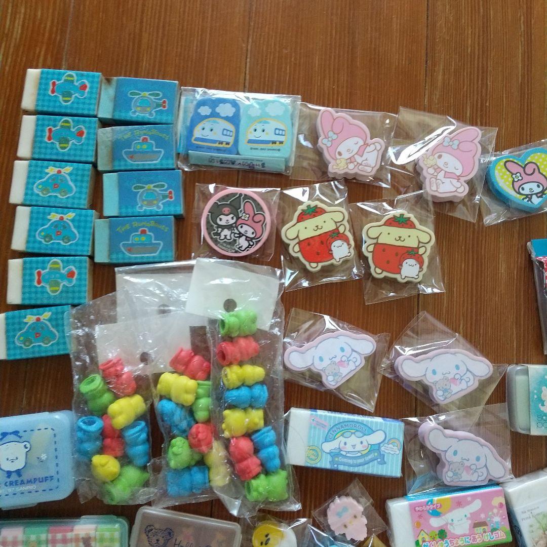 サンリオ　キャラいろいろ　消しゴム100個以上/字消し：レトロキャラ多数