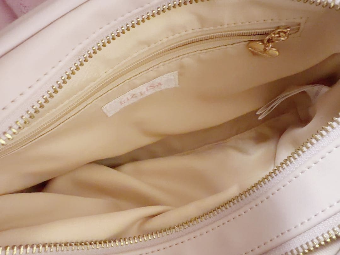 LIZLISA キルティングリボンチャームポシェット ピンク