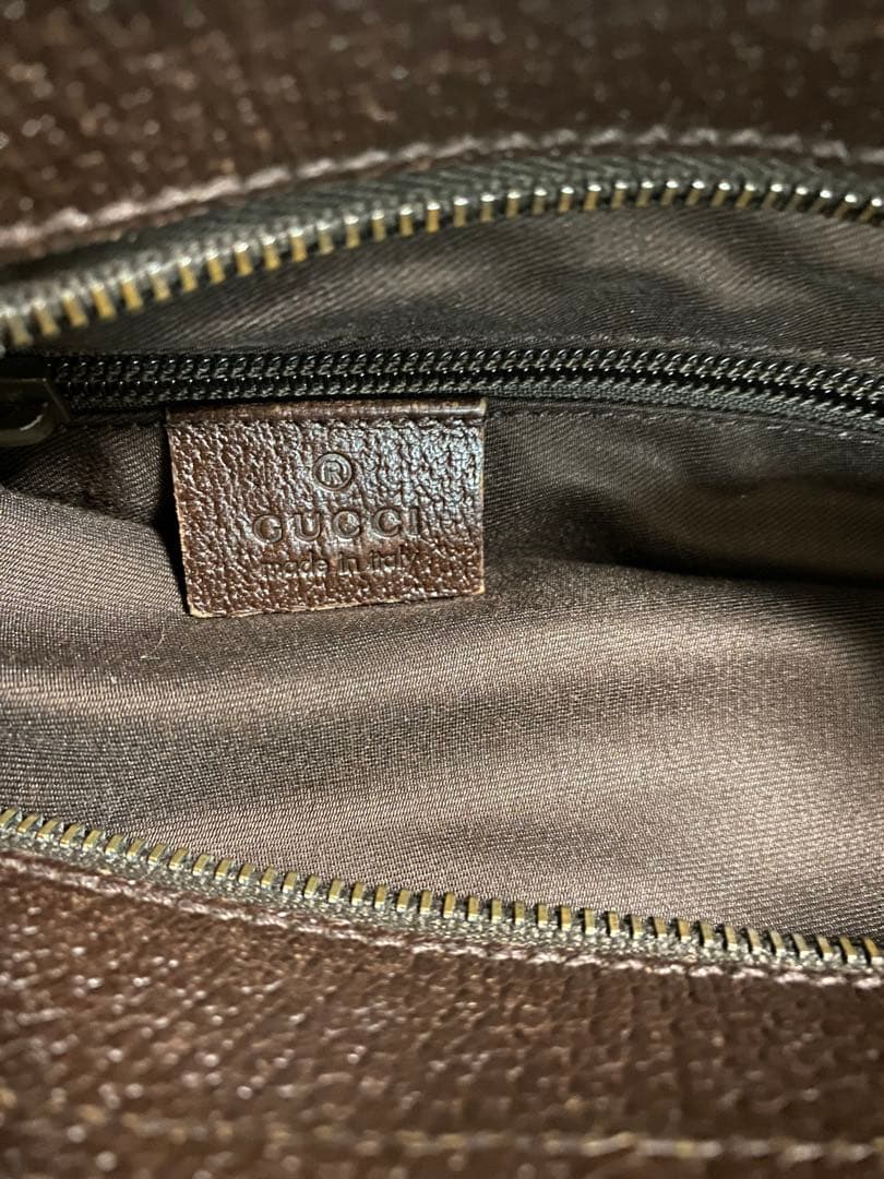 値下げGUCCI GGキャンバス ロゴ　シェリーライン レザー ショルダーバッグ