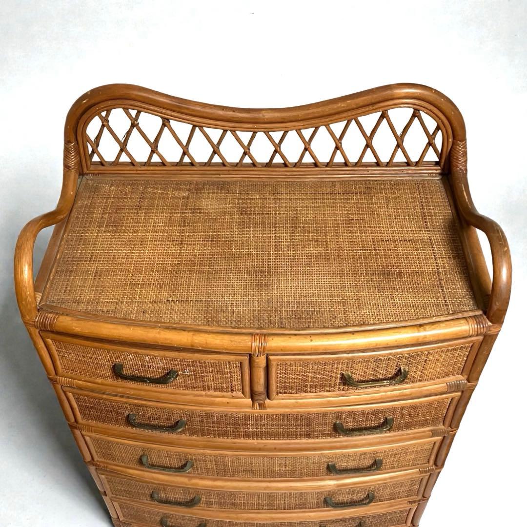 良品】ラタン製 5段チェスト 籐家具 昭和レトロ - メルカリ