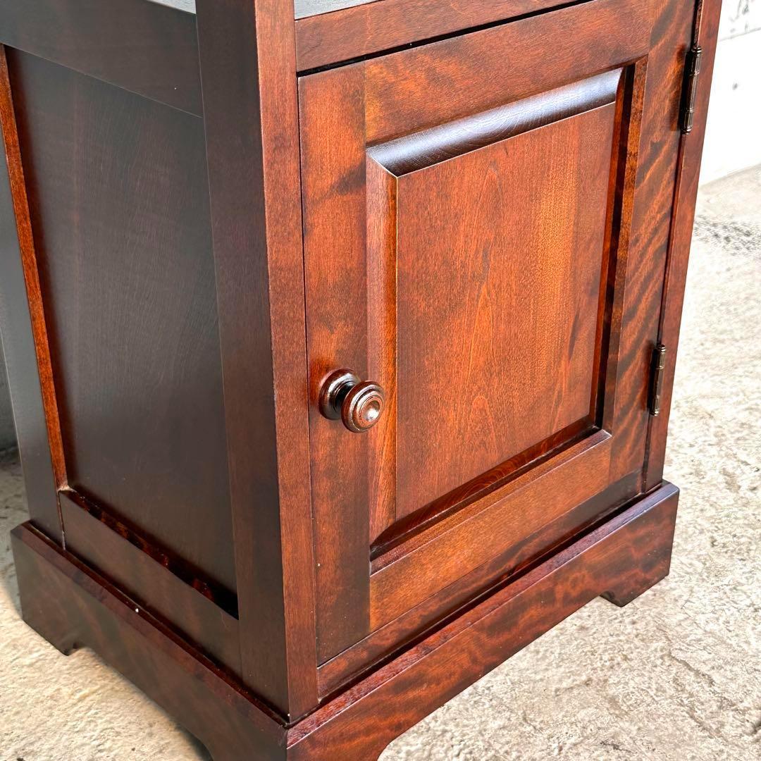 ✿ 昭和レトロ ✿ 北海道民芸家具 カバ無垢材 電話台 サイドチェスト