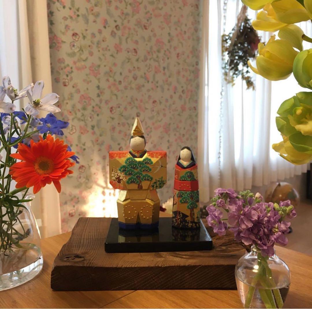 奈良一刀彫り　雛人形　川口神泉　立雛　雛祭り　ひな祭り　共箱付き　伝統工芸　木彫